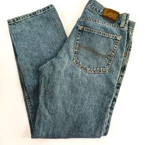 Lee Vintage Cotton Denim Regular Fit Straight Leg High Rise Blue Jeans 32 X 30